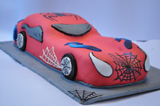 Birthday Cake on Spiderman Car Birthday Cake
