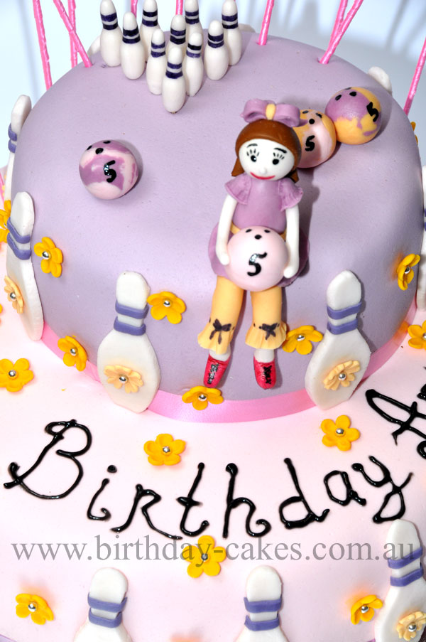 girls bowling birthday cake