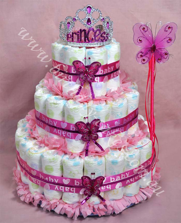 princess baby nappy cake gift