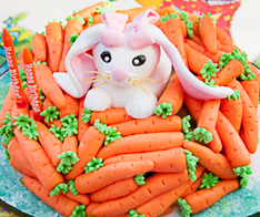 Bunny and Carrot Birthday Cake