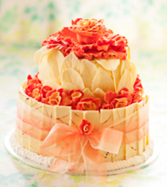 Roses and White Chocolate Wedding Cake