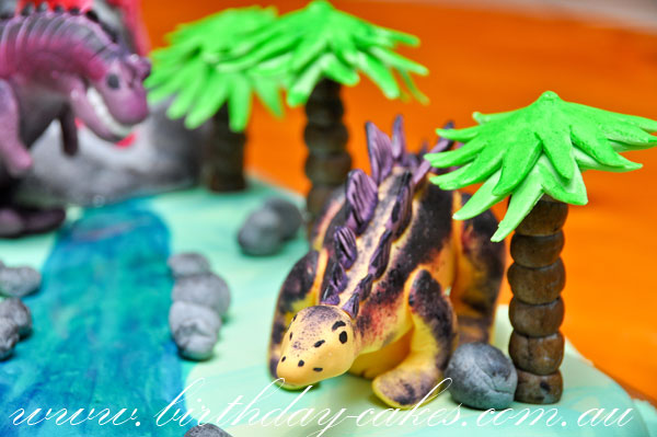 dinosaur themed birthday cake