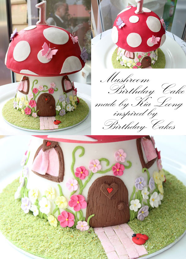 mushroom birthday cake