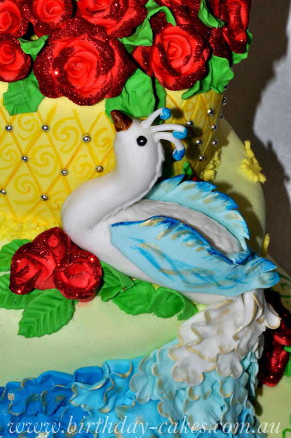 fondant peacock