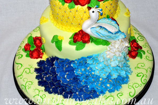 fondant peacocks