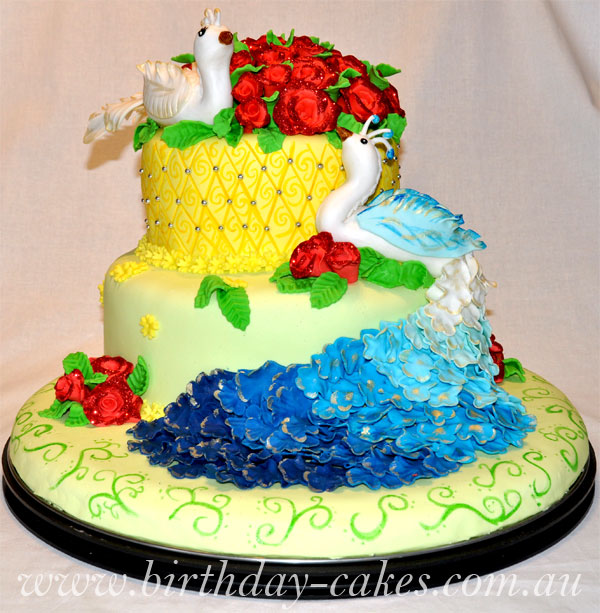 peacock birthday cake