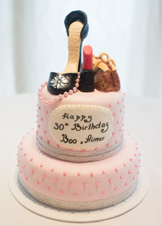 Baby Pink Pearls & Shoe Birthday cake