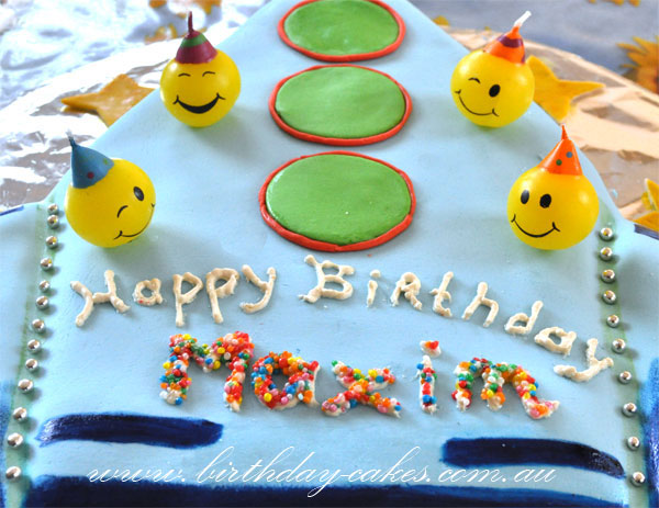 blue rocket birthday kids cake