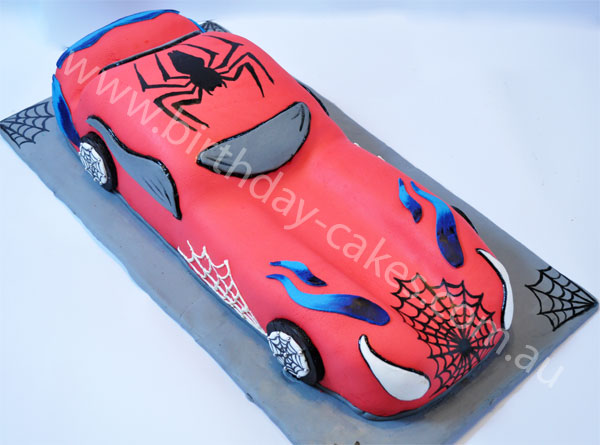 spiderman car cake