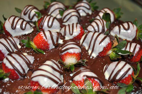 chocolate cake with strawberries