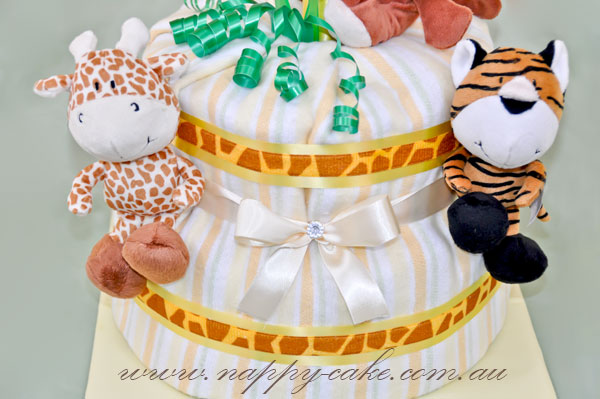 jungle nappy cake